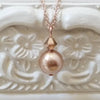 Rose Gold Pearl Drop Necklace, Necklace - Katherine Swaine