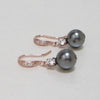 Rose Gold Rhinestone And Pearl Fish Hook Earrings, earrings - Katherine Swaine